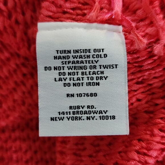 Ruby Rd. Favorites Geranium Sweater With Fringe and Decorative Beads sz X-Large - Picture 8 of 10